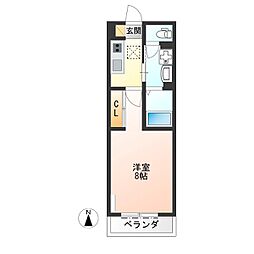 ロンド・ベル（LONDO BELL） 1階1Kの間取り