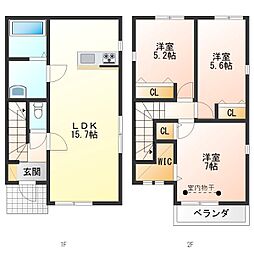 雷電山II 3LDKの間取り