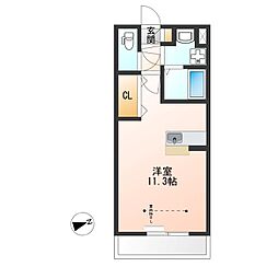 ルーナシティ ワンルームの間取図画像