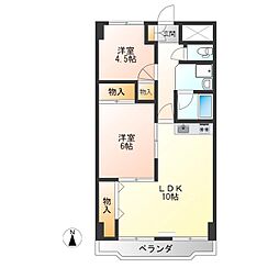 泉ケ丘ハイツ 2LDKの間取図画像