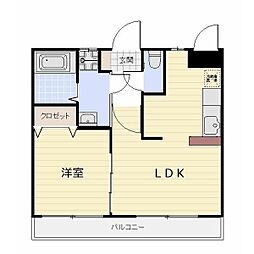 アルファレジデンス・イースト 1LDKの間取図画像