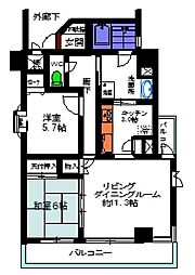 エステシオン大森 2LDKの間取図画像