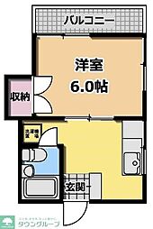 ホワイトコーポ 1Kの間取図画像