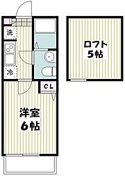 アザーレキュリオス横浜 1Kの間取図画像