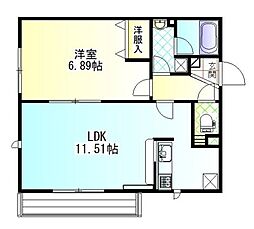 クオーレ菊名 1LDKの間取図画像