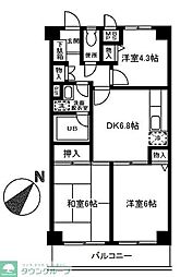 サントゥール白楽 3DKの間取図画像
