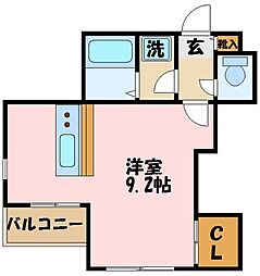 ガーデンレジデンス1 ワンルームの間取図画像
