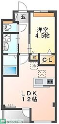 フェリーチェ 1LDKの間取図画像