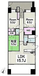 クレストシティタワーズ横浜 2SLDKの間取図画像
