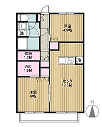 メゾン・菊名A棟 2LDKの間取図画像