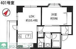 サンワイズ横浜 1LDKの間取図画像
