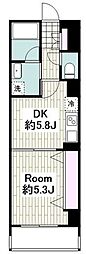 IRIS天王町 1DKの間取図画像