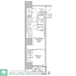 ザ・パークハビオSOHO新横浜 1LDKの間取図画像