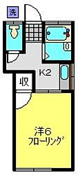 高橋ハイツ 1階1Kの間取り