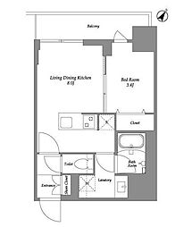 横浜市中区伊勢佐木町6丁目マンション 1LDKの間取図画像