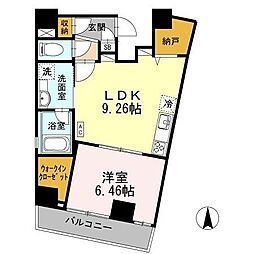 コリドール山手 1LDKの間取図画像
