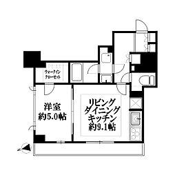 シティタワー横濱 1LDKの間取図画像