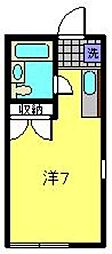 マーサ・藤棚 ワンルームの間取図画像