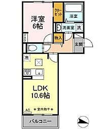 ウェルデンスD-stayA 1LDKの間取図画像