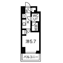 クラリッサ横浜シエル ワンルームの間取図画像