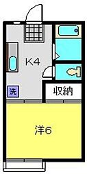 パームコート 1Kの間取図画像
