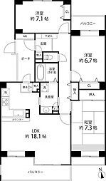 T`sgarden西寺尾B 3LDKの間取図画像
