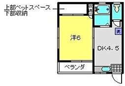長谷川ハイツ 1DKの間取図画像