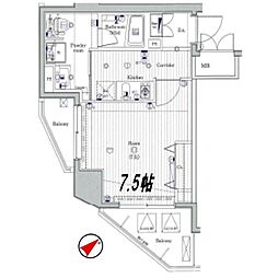 ジーコンフォートウエスト横浜 1Kの間取図画像
