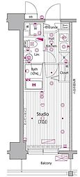 グランド・ガーラ桜木町駅前 1Kの間取図画像