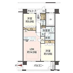 間取図画像 2LDK