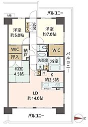レーベン高槻エアリープレイス 3LDKの間取図画像