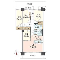 シエリアシティ千里山ブルームテラス 4LDKの間取図画像