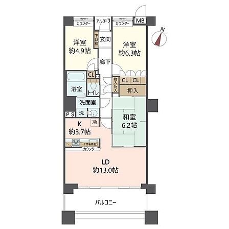 27階（最上階）・77m2・3LDKのお部屋です