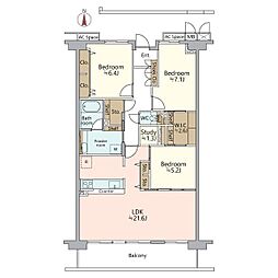 ジオ茨木学園町4番館 3LDKの間取図画像