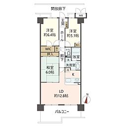 ラ・ビスタ宝塚エスティオ2番館 3LDKの間取図画像