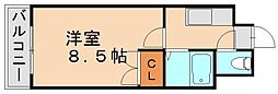 エフズ・フラッツ古船場 1Kの間取図画像