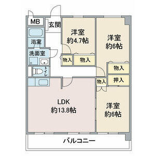 レジデンス社が丘 302｜愛知県名古屋市名東区社が丘４丁目(賃貸マンション3LDK・3階・72.90㎡)の写真 その2