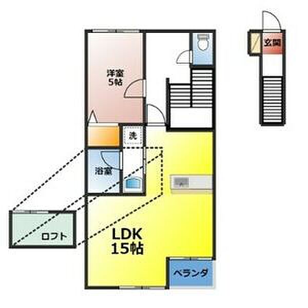 砂子の家(V) B202｜愛知県長久手市砂子(賃貸アパート1LDK・2階・51.07㎡)の写真 その2