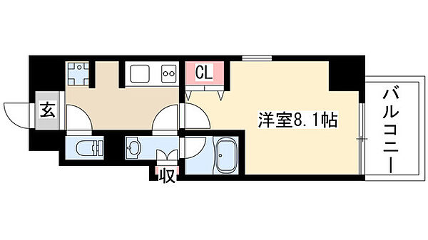 スリーアイランドタワー千種 705｜愛知県名古屋市千種区内山１丁目(賃貸マンション1K・7階・28.46㎡)の写真 その2