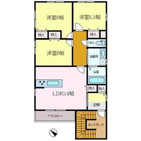 プリオール牧野III 1F｜愛知県名古屋市千種区穂波町２丁目(賃貸アパート3LDK・1階・77.00㎡)の写真 その2