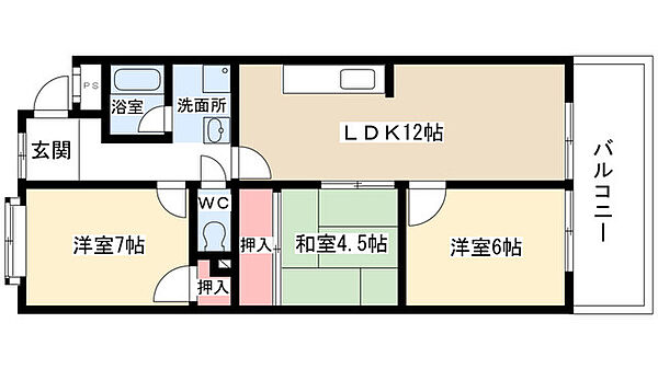 代万ビル 103｜愛知県名古屋市名東区代万町２丁目(賃貸マンション4DK・1階・62.98㎡)の写真 その2