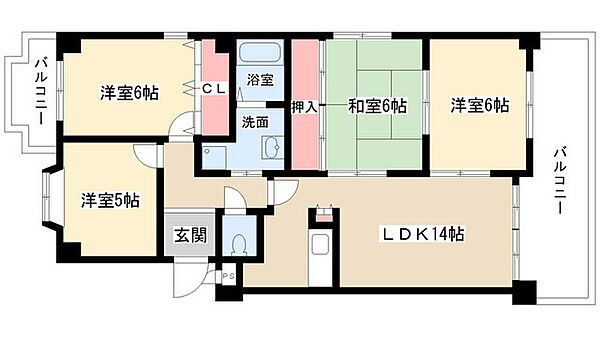 いづみハイツ平池 302｜愛知県名古屋市名東区社が丘４丁目(賃貸マンション4LDK・3階・83.04㎡)の写真 その2