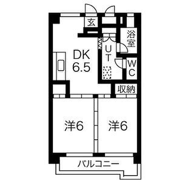 一社司ビル 401｜愛知県名古屋市名東区一社４丁目(賃貸マンション2DK・4階・45.90㎡)の写真 その2