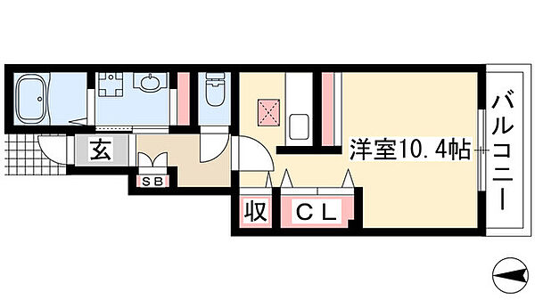 ベル・コリーナ 106｜愛知県名古屋市名東区亀の井２丁目(賃貸アパート1R・1階・34.15㎡)の写真 その2