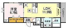 GRAND D-ROOM大秋 1LDKの間取図画像