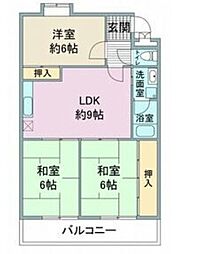 メルローズ二号館 3LDKの間取図画像