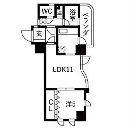 東和覚王山ヒルズ 1LDKの間取図画像