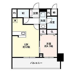 フレア丸の内 1LDKの間取図画像