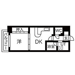 DOMUS21 1DKの間取図画像