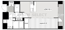 プレサンス丸の内リラティ 1LDKの間取図画像